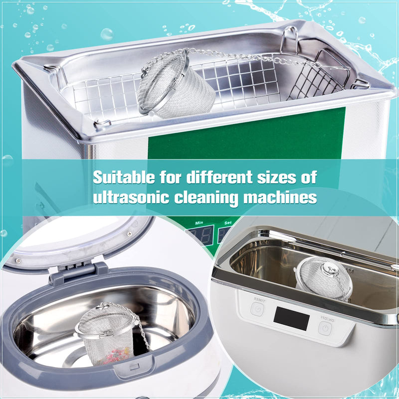 Ultrasonic Cleaner Baskets Ultrasonic Cleaning Solution Ultrasonic Parts Cleaner Jewelry Steam Cleaner Basket Cleaning Small Holder with Lock and Hook Stainless Steel (6 Pieces,1.9 Inch) 6 1.9 Inch
