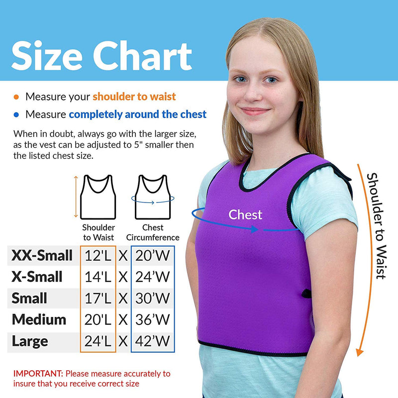 Special Supplies Sensory Compression Vest Deep Pressure Comfort for Autism, Hyperactivity, Mood Processing Disorders, Breathable, Form-Fitting, Kids and Adults (Purple, Small 17x30 inches) Purple Small (Pack of 1)
