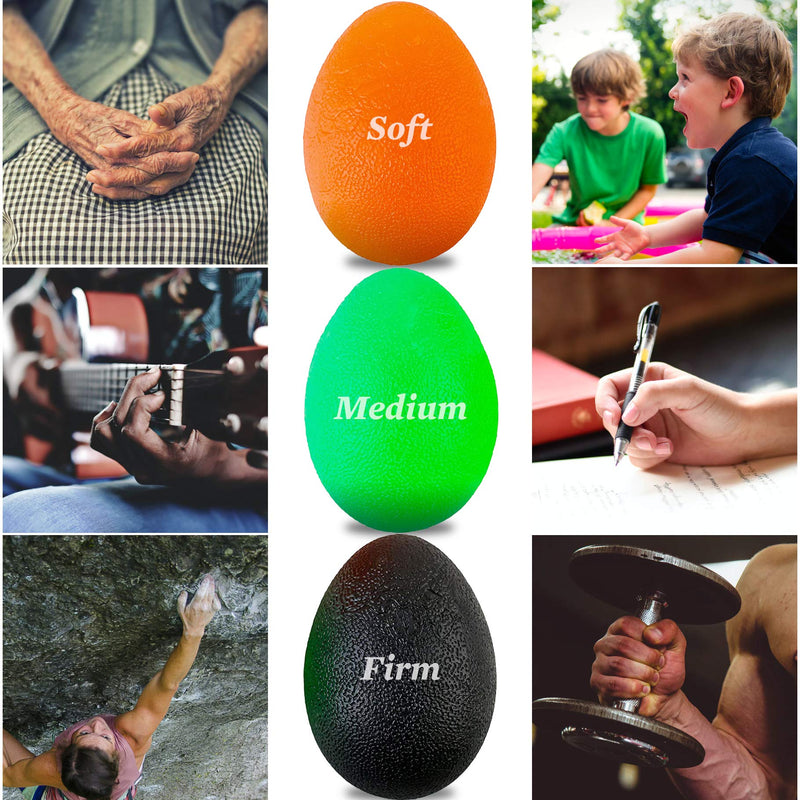 The Friendly Swede Stress Balls for Adults and Kids - Hand Grip Strength Trainer, Hand Therapy Squishy Ball, Set of 3 Finger Resistance Exercise Squeezer Large
