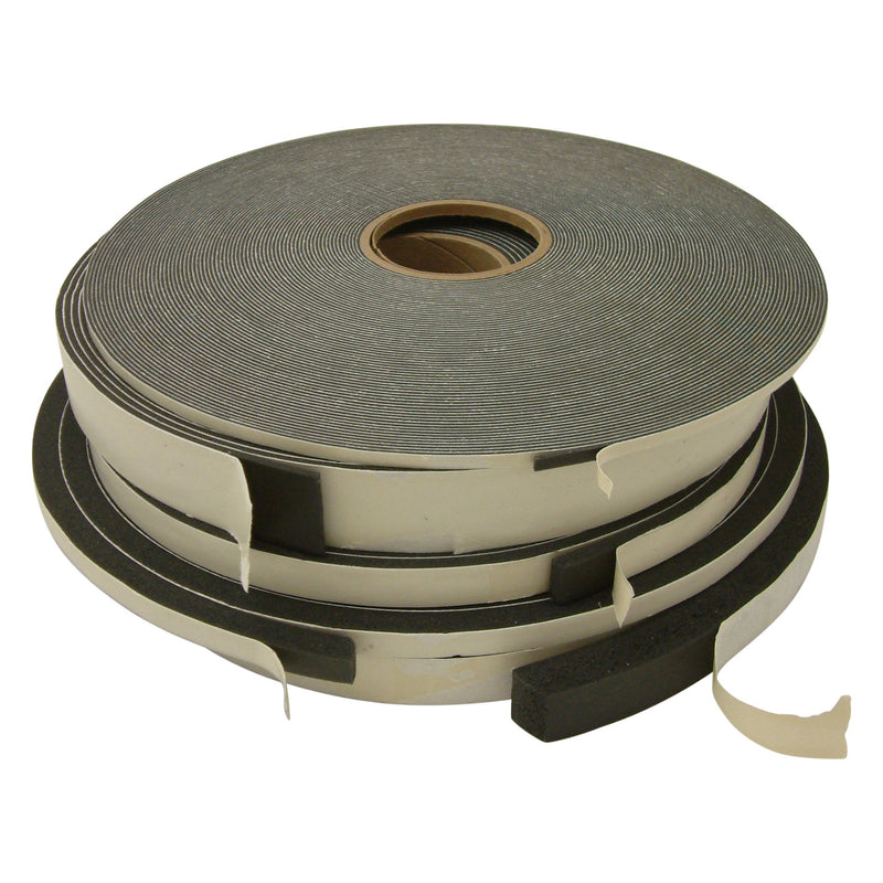 JVCC SCF-01 Low-Density PVC Foam Tape [Single-Sided, Closed Cell]: 1/4 in. Thick x 1/2 in. x 35 ft. (Black) 1/4 in. thick foam x 1/2 in. x 35 ft.