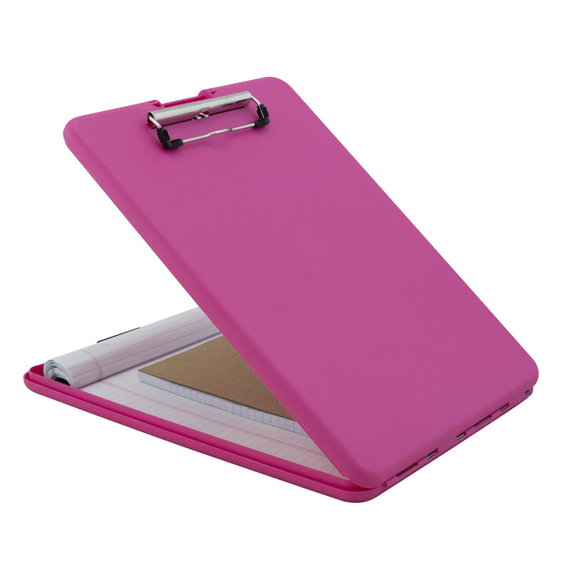 Saunders Pink SlimMate Plastic Storage Clipboard with Low Profile Clip - Portable Mobile Organizer for Home, Office, and Business Use (00835) Letter