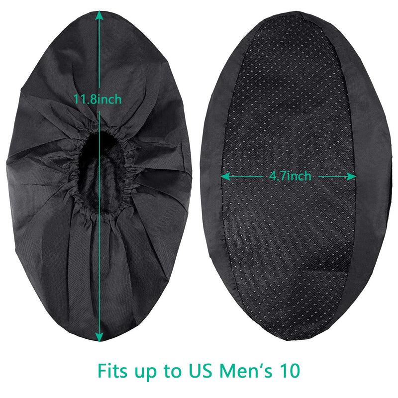SATINIOR Reusable Shoe Covers Slip Resistant Waterproof Boot Covers Elasticity Convenience Dustproof Overshoes Machine Washable for Household Carpet Floor Protection,Black (3 Pairs) 3