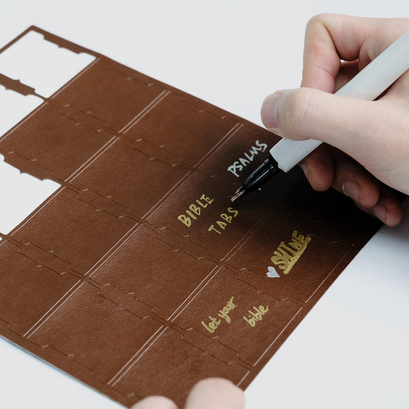 UPAFEXXI- Leather Bible tabs, Bible Tabs for Women and Men, Bible Tabs for Study Bible, 80 Bible Index Book Tabs in Total, 66 Bible Tabs for Old and New Testament, Additional 14 Blank tabs (Brown)