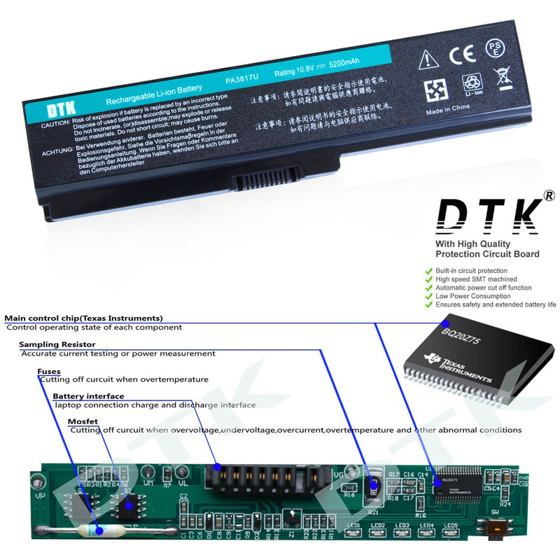 Dtk New Laptop Notebook Battery for Toshiba Computer PA3817U-1BRS PA3817U-1BAS PA3818U PA3819U-1BRS Select Models