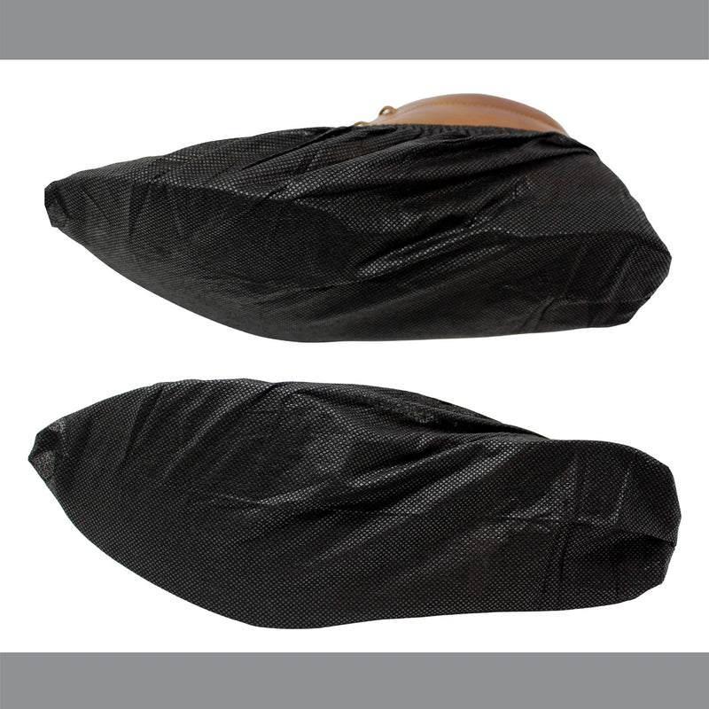 RE GOODS Shoe Covers | X Large - Extra Thick | 100 Pack | Black Disposable Boot and Shoe Booties | 35 GSM Non Woven | Non Slip - Indoor Outdoor