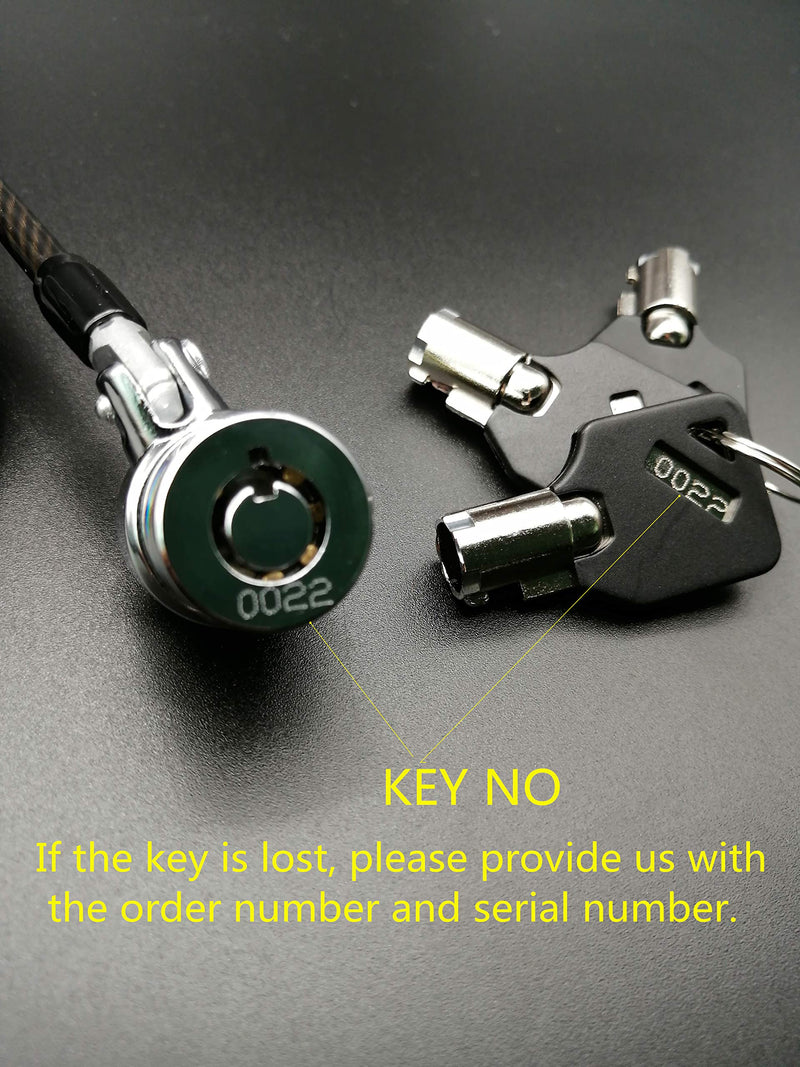 LORADAR Security Hardware Cable Lock Kit ,Retractable Cable Lock Portable Keyed Laptop Lock 3 Keys 6.2Ft for Monitors, Laptops, MacBooks, Tablets, iPad,Mac Mini, (Keyed Different)