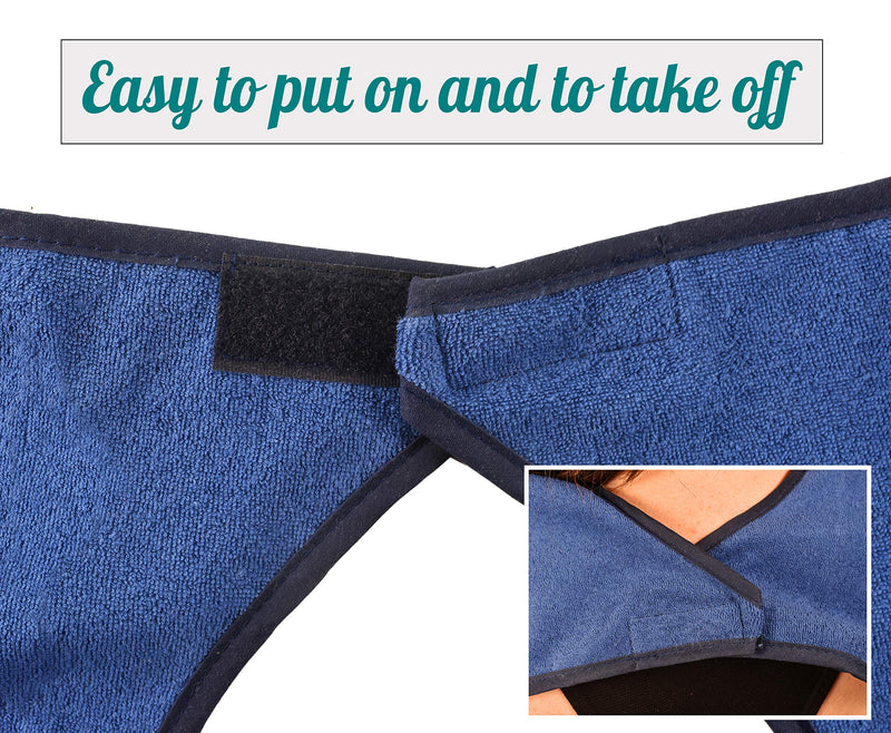 2 Pack Adult Bibs - Reusable and Washable Cotton Terry Cloth Aprons for Elderly, Seniors and Disabled