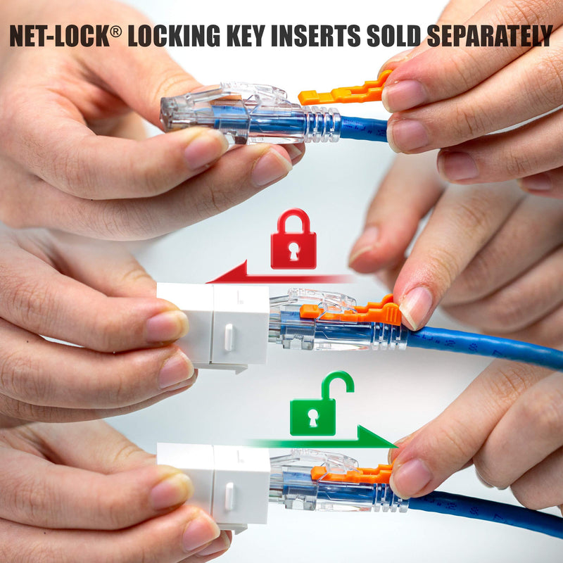 NTW NTW 1 ' Lockable CAT6 Patented Net-Lock Patch Cord, Snagless, Blue (NL-U6K-001BL) 1 feet