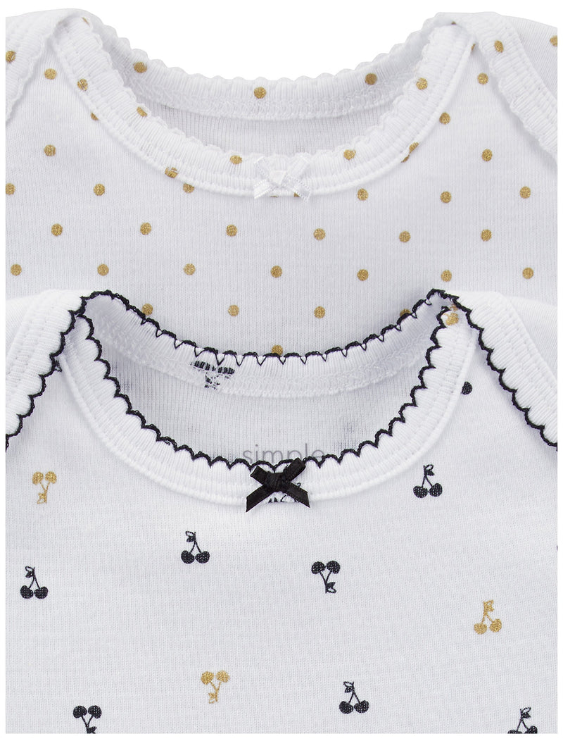 Simple Joys by Carter's Girls' 6-Pack Short-Sleeve Bodysuit 0-3 Months Black/White