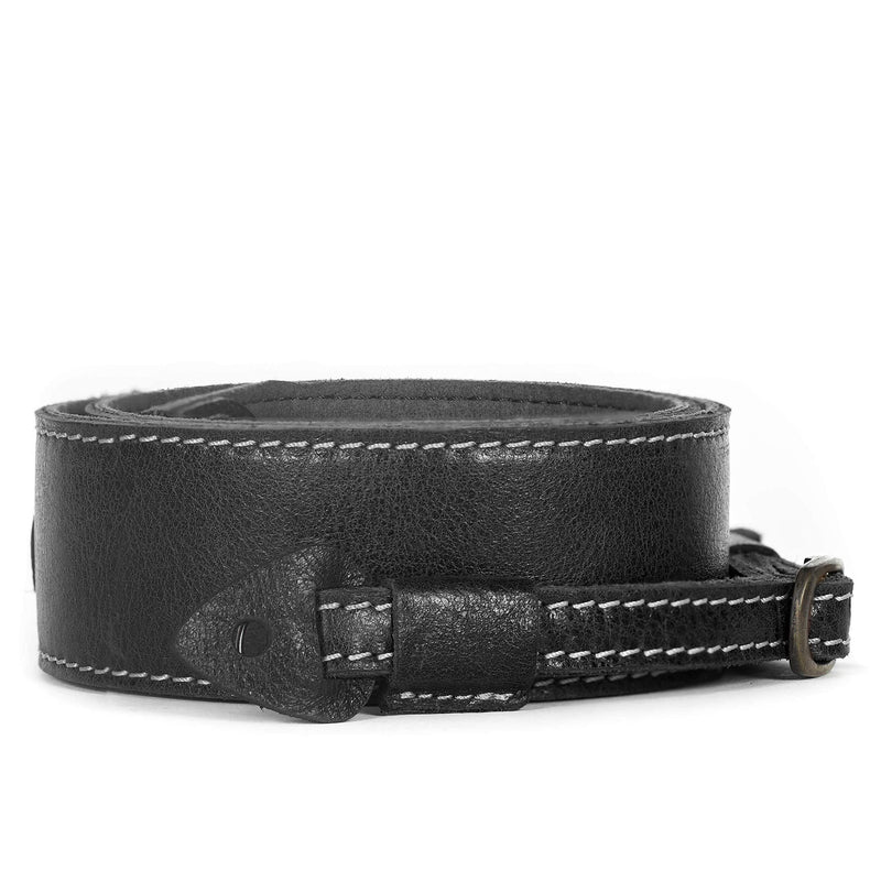 MegaGear SLR, DSLR Sierra Series Genuine Leather Camera Shoulder or Neck Strap Black