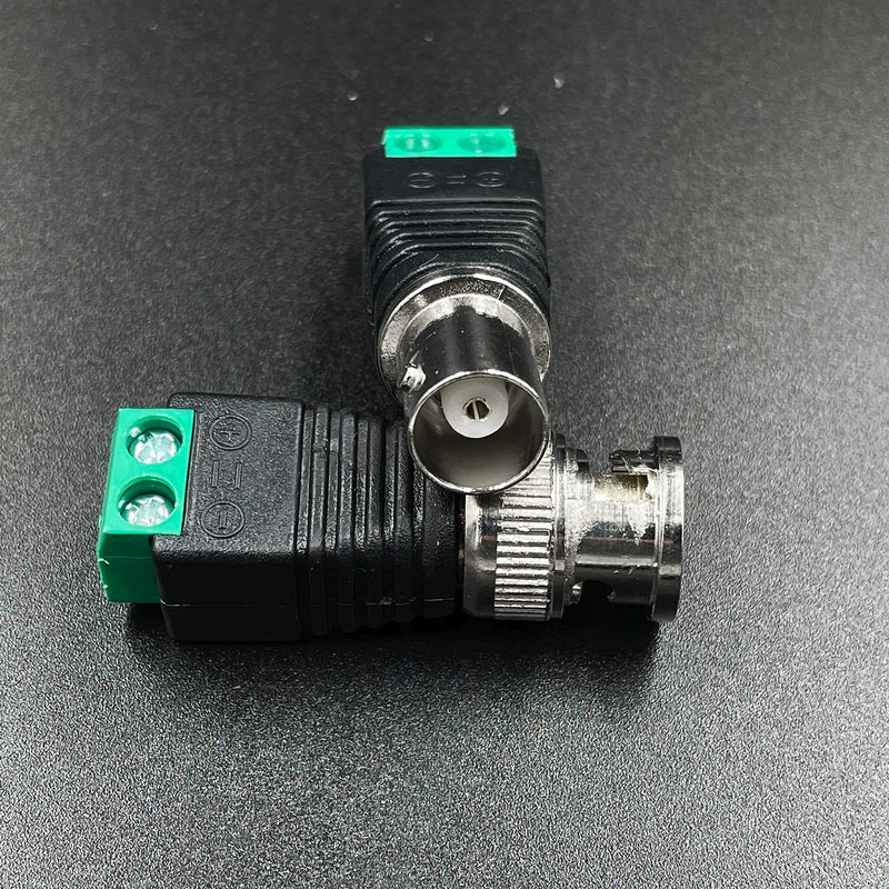 BNC to Cat5e Adapter Male Connectors and Solderless Female Video Balun Connector,Screw Camera Terminal Plug for CCTV Surveillance Cable Ethernet Speaker,Lkelyonewy