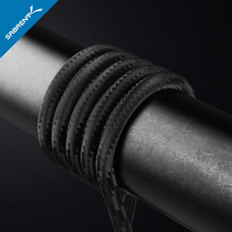 Sabrent [3-Pack] 22AWG Premium 1ft USB-C to USB A 3.0 Sync and Charge Cables [Black] (CB-C3X1)