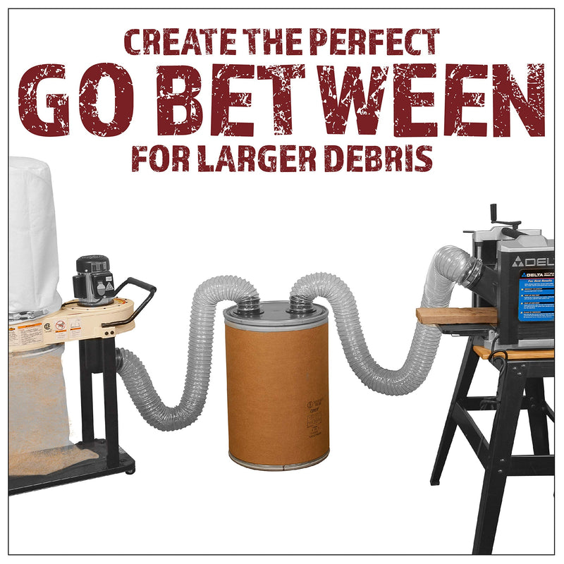 4 inch Dust Separator Cyclone Dust Collector Kit for Use with Barrels Trash Cans Buckets or Custom Built Containers