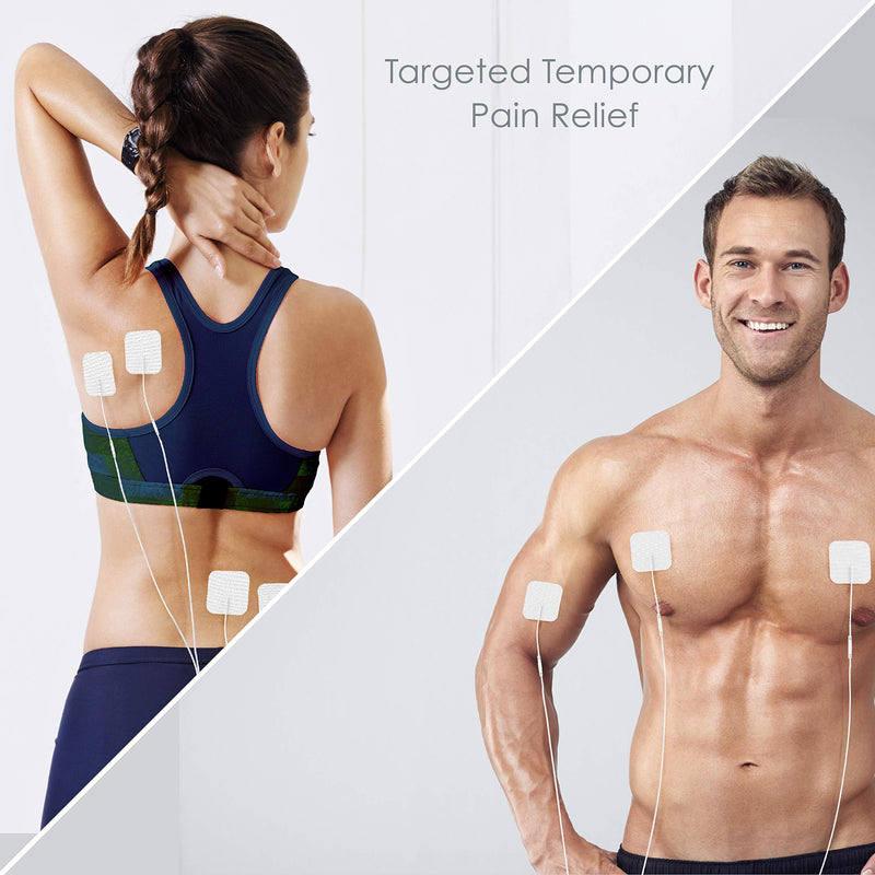 Pure Enrichment PurePulse TENS Electronic Pulse Stimulator Featuring Comprehensive LCD Screen, 6 Programs, 3 Massage Settings, and 2 Channels - Includes 4 AAA Batteries + 4 Reusable Electrode Pads