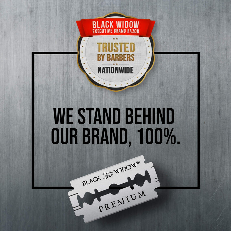 Black Widow Premium Double Edge Razor Blades - Swedish Steel Premium Razor Blades for Safety Razors and Straight Edge Razors - (100 Count)