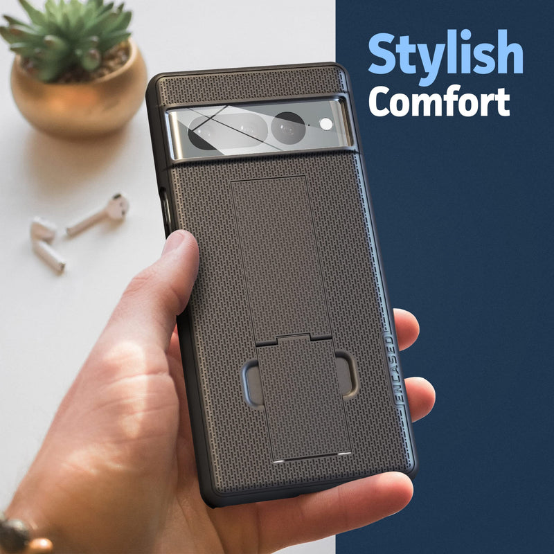 Encased DuraClip Designed for Google Pixel 7 PRO Case with Belt Clip and Kickstand Holster (Matte Black)