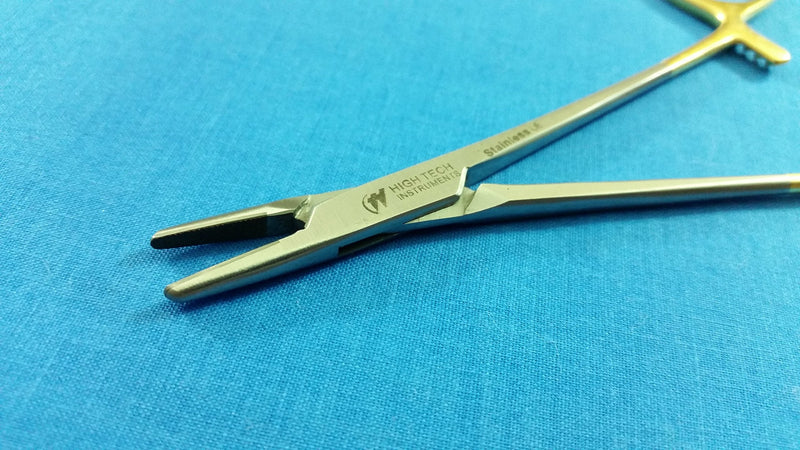 T/C Mayo Hegar Needle Holder Driver 5.5" (14cm) with Tungsten Carbide Cross Serrated Inserts (HTI BRAND)