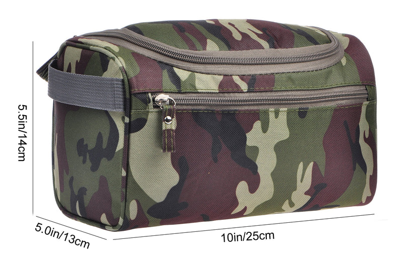 Vercord Mens Toiletry Bag Wash Travel Small Shaving Dop Kit Shower Bathroom Ditty Hygiene Bag Camo Dark Green