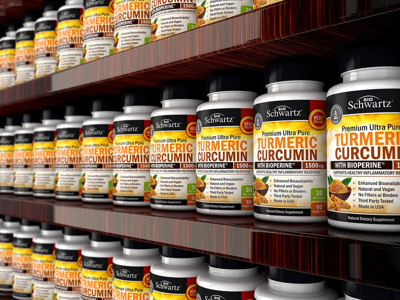 Turmeric Curcumin with BioPerine 1500mg - Natural Joint & Healthy Inflammatory Support with 95% Standardized Curcuminoids for Potency & Absorption - Non-GMO, Gluten Free Capsules with Black Pepper.