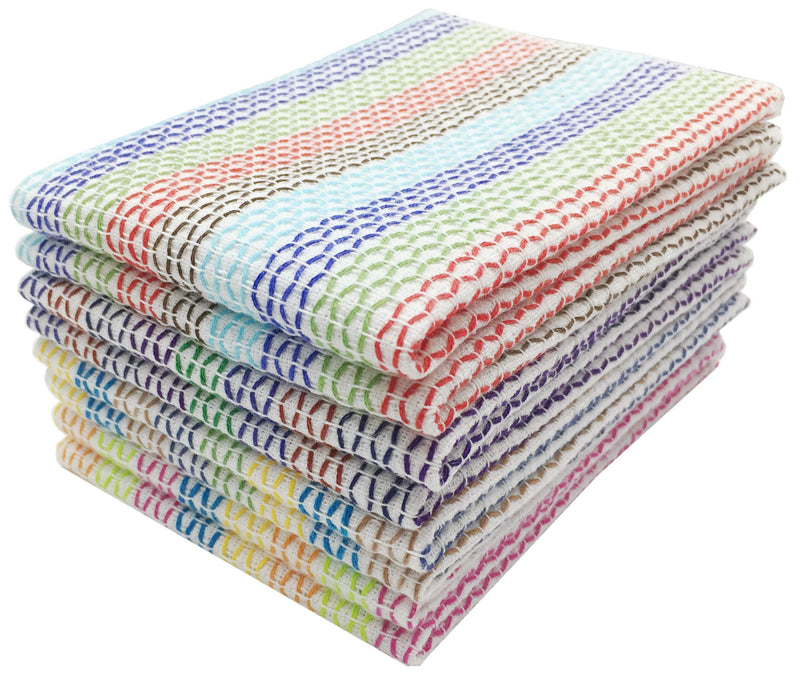 Mia'sDream Kitchen Towels, Tidy 100% Cotton Dish Cloths Dish Rags Cleaning Cloth, Absorbent Odor Free Dishcloths Kitchen Dish Towels, 13inch x 13inch 8 Pack Multi Colors