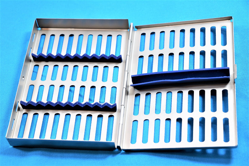 CYNAMED USA German Steel Dental Autoclave Sterilization Cassette Rack Box Tray for 10 Instruments