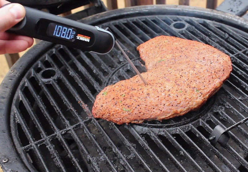 Maverick 2-in-1 Temp and Time Digital Instant Read Cooking Kitchen Grilling Smoker BBQ Probe Meat Thermometer, Black