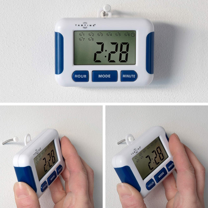 TabTime Timer, Electronic Pill Reminder with 8 Alarms per Day, Essential for Parkinson's Patients