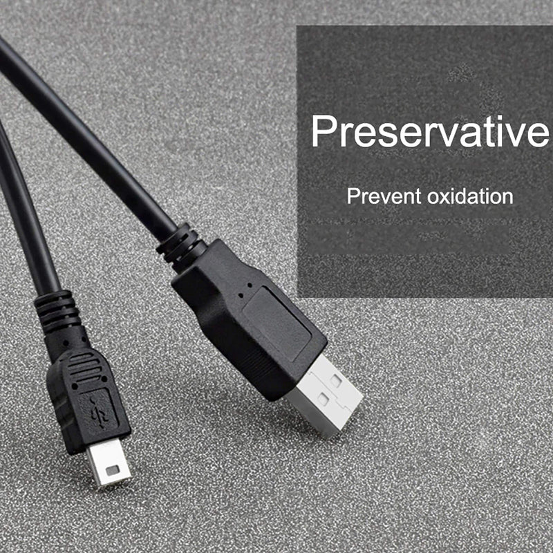 SaiTech IT 3 Pack USB 2.0 A to Mini 5 pin B Cable for External HDDS/Camera/Card Readers/MP3 Player/PS3 Controller/GPS Receiver-Black -35cm(1 feet)