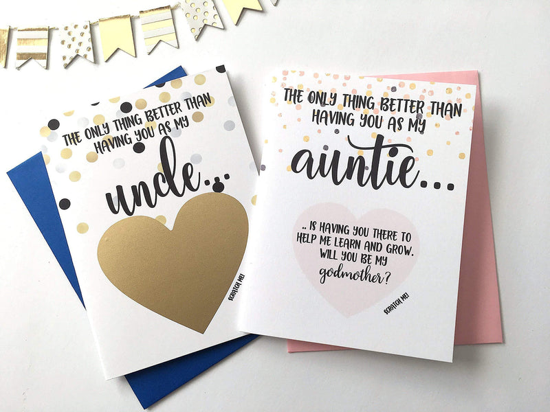 Will You Be My Godmother and Godfather Scratch Off Card Set of 2