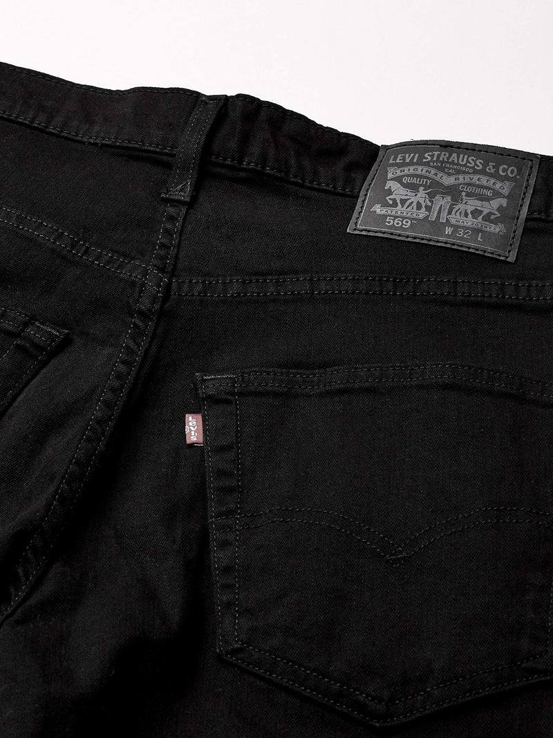 Levi's Men's 569 Loose Straight Denim Shorts Regular 29 Black 3d Washed (Waterless)