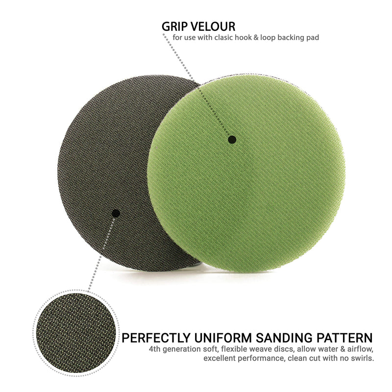 GLASS POLISH GP14503 GlasX-120 Medium Grade Abrasive Disc with Hook and Loop, Silicon Carbide Sanding Disc/Ø 5 inch/Pack of 20 Discs