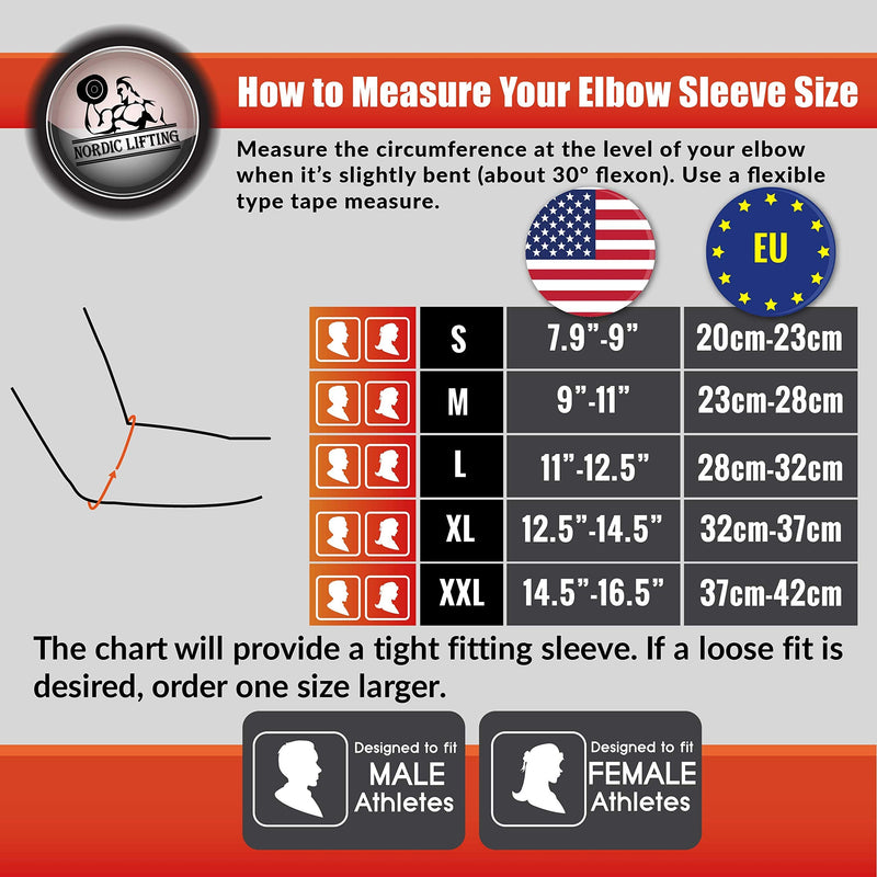 Elbow Compression Sleeves (1 Pair) - Support for Tendonitis Prevention & Recovery (Large) Large