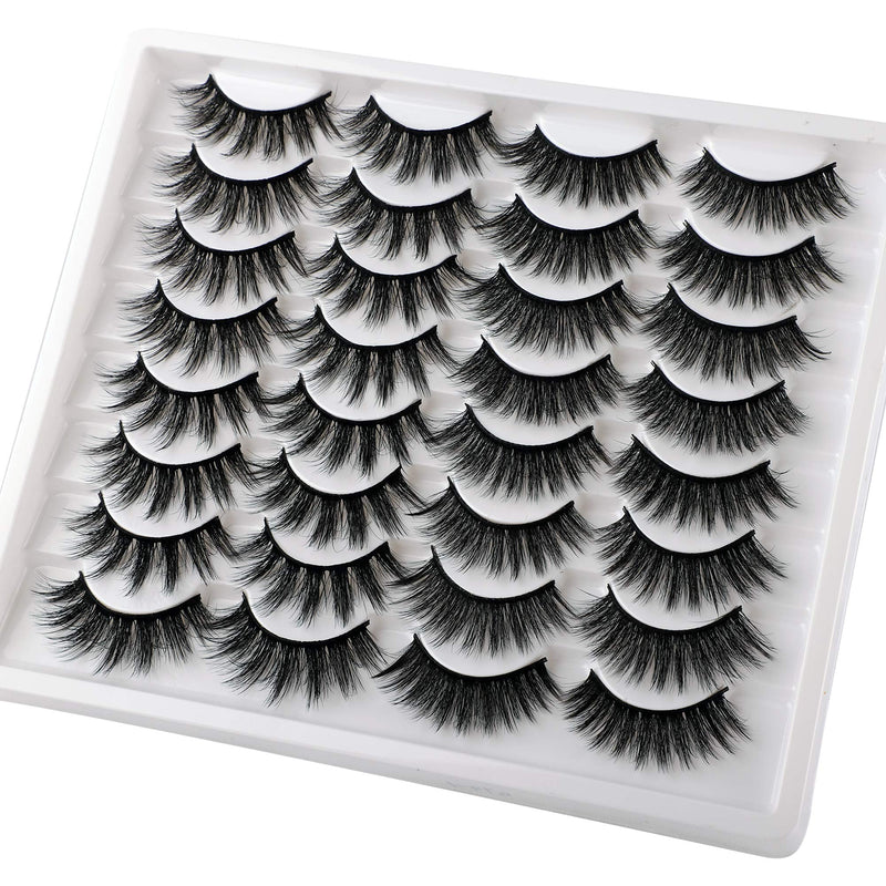 JIMIRE 2 Variety Styles False Eyelashes 16 Pairs Fluffy Volume Natural Fake Lashes Pack