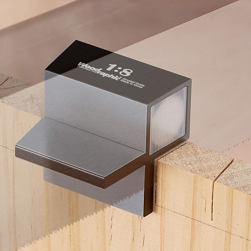Woodraphic All New Dovetail Jig Marker Hand Magnetic Saw Guide Marking Hand Cut Wood Joints Gauge - Aluminium/Uhmwpe/Neodymium Magnet/Slicone Skin (1:6 for Soft Wood) 1:6 for Soft Wood