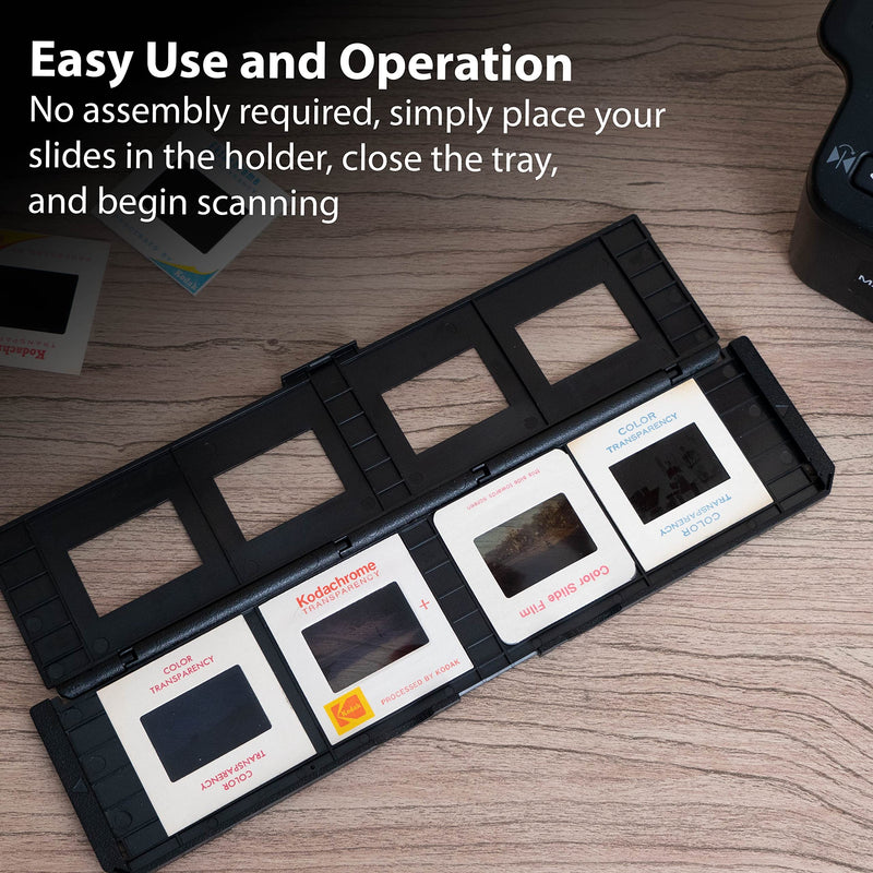 Magnasonic Long Tray Slide Film Holder for 35mm Compatible Film Scanners, Holds 4 Slides to Speed up Processing Time, Easy to Use, Gently Flattens and Protects Film Edges - Set of 3 (ST01)