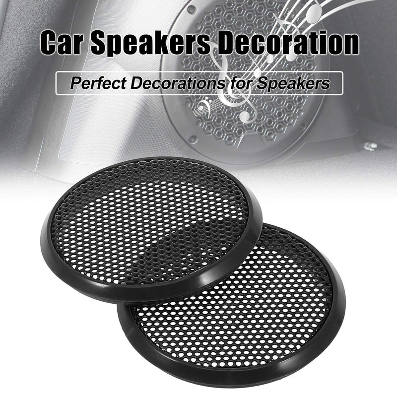 X AUTOHAUX 2pcs 1.5'' Black Car Audio Speaker Cover Mesh Subwoofer Grill Horn Guard Protector