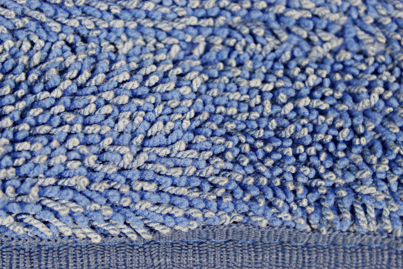CleanAide Professional Twist Yarn Microfiber Mop Pads with Scrubbing Spot Cleaning â€“ Reusable Washable Hook and Loop Head Replacements for Wet and Dry Mopping (Blue, 24 inches, 6-Pack) Blue