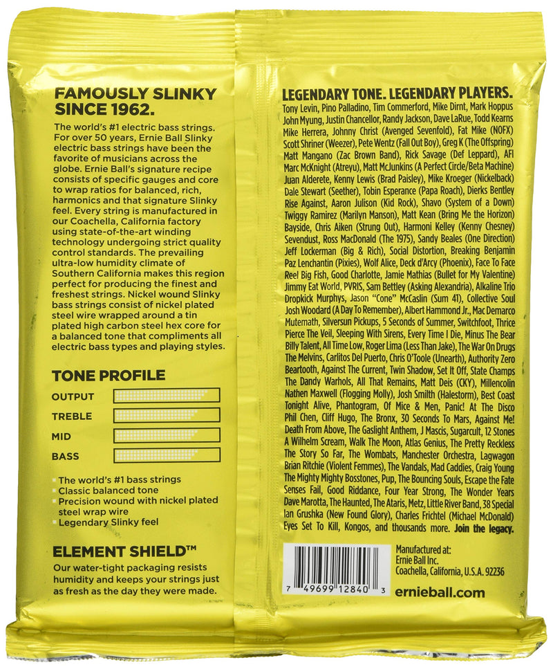 Ernie Ball Bass Guitar Strings (P02840) 4-String Beefy Bass Set