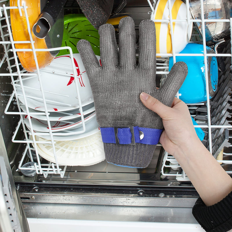 Level 9 Cut Resistant Gloves Stainless Steel Mesh Metal Glove Safety Work Glove for Meat Cutting Kitchen Chef Slicing X-Large
