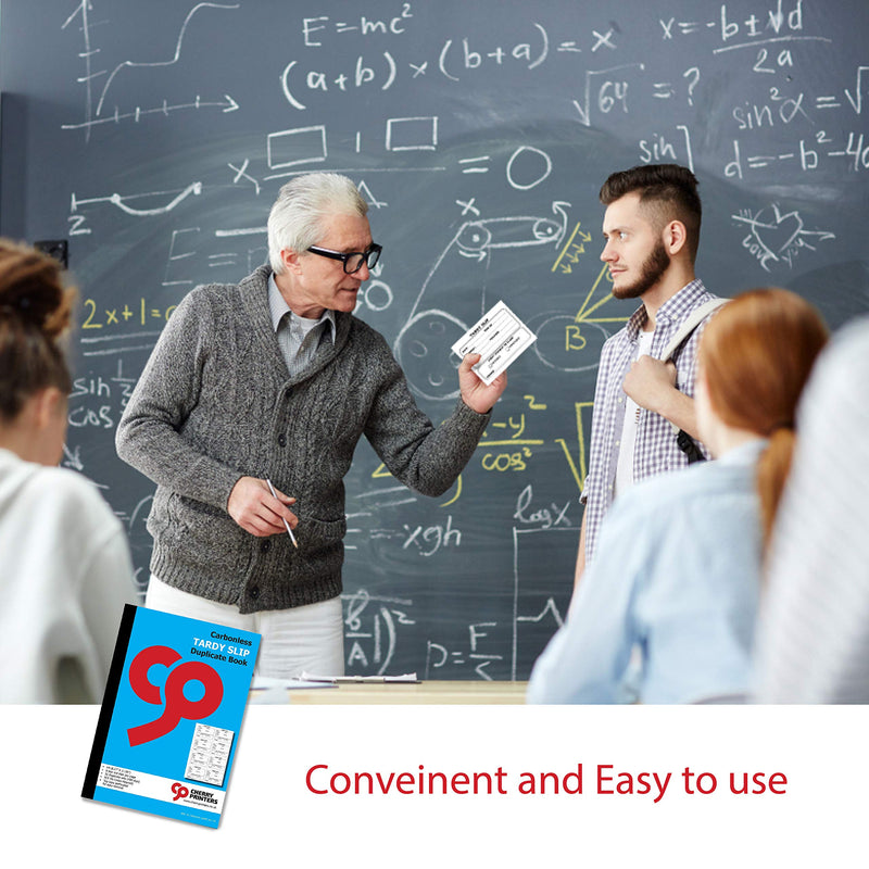 Cherry Easy Removal Fold and Tear Tardy Slip Book with Carbonless Copies / 400 (3.89 x 2.92 Inches) Slips Per Book