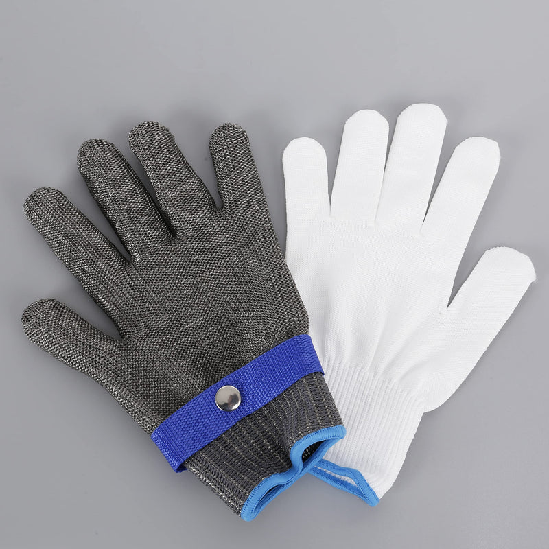 Level 9 Cut Resistant Gloves Stainless Steel Mesh Metal Glove Safety Work Glove for Meat Cutting Kitchen Chef Slicing X-Large