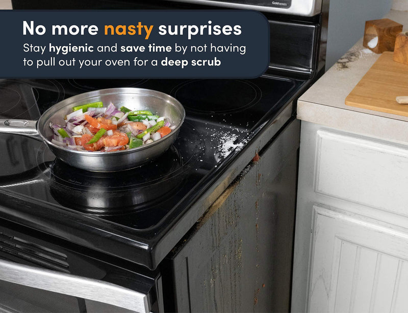 Linda's Silicone Stove Gap Covers (2 Pack), Heat Resistant Oven Gap Filler Seals Gaps Between Stovetop and Counter, Easy to Clean (21 Inches, Black) 21 Inches