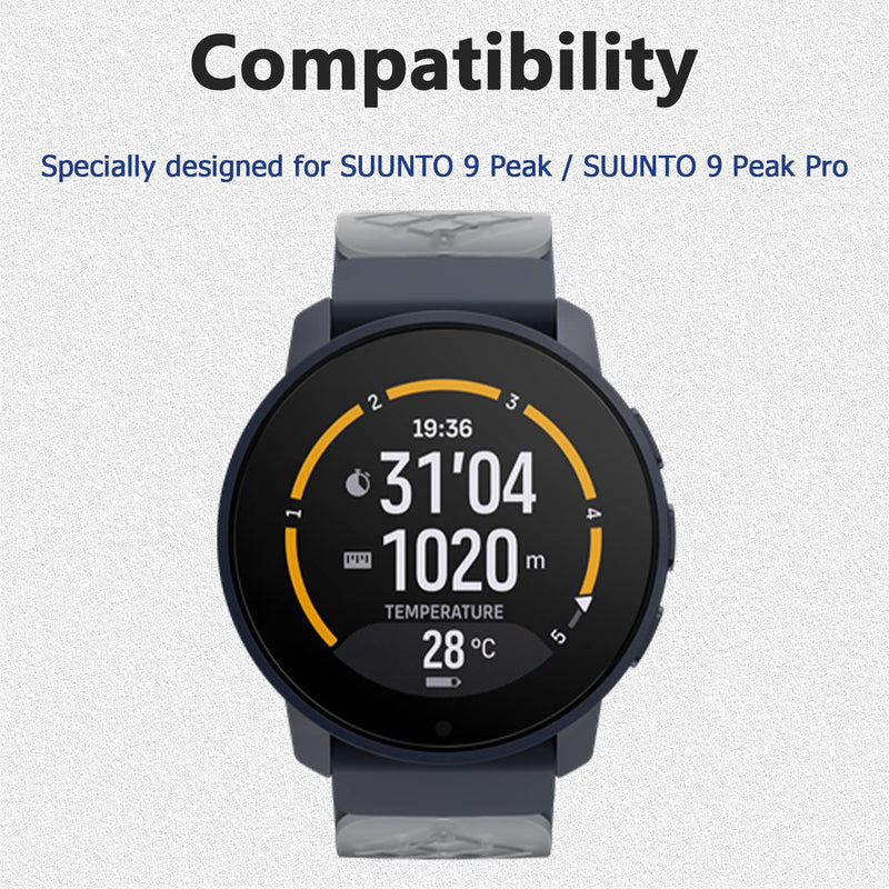 Miimall Compatible for SUUNTO 9 Peak Case, SUUNTO 9 Peak Pro Protector All-Inclusive TPU Shockproof Armored Lightweight Protective Case for SUUNTO 9 Peak/9 Peak Pro - Black