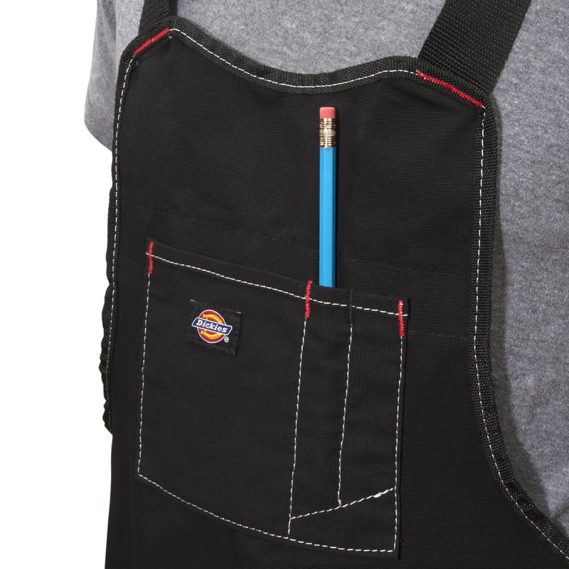 Dickies 16-Pocket Workshop Bib Apron, Durable Canvas Construction, Reinforced Edges, Adjustable Belt, Black