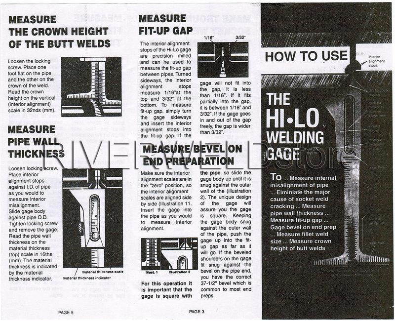 Hi Lo Welding Gauge Gage Stainless Steel Test Ulnar Welder Inspection Gauge Both Inch and Metric Inch & Metric