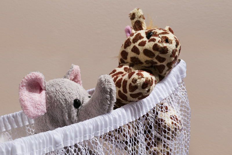 Jumbo Toy Hammock - Organize Stuffed Animals or Children's Toys with The mesh Hammock. Looks Great with Any décor While neatly organizing Kid’s Toys and Stuffed Animals. Expands to 5.5 feet - White