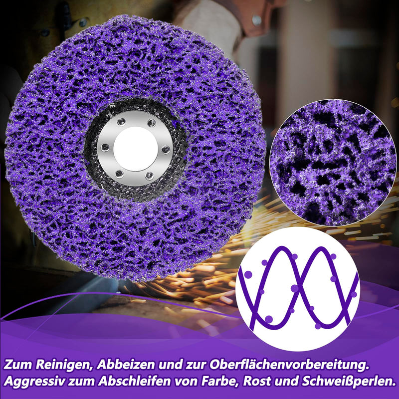 Pack of 5 125 mm CSD disc grinding disc, coarse cleaning disc, nylon fabric disc, grinding discs for angle grinders, cleaning, removing paint, rust, weld seams and oxidation