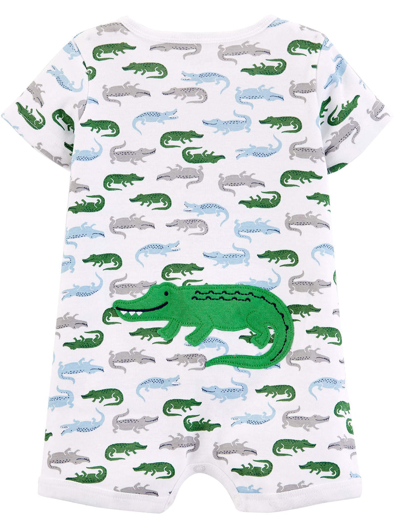 Simple Joys by Carter's Boys' 3-Pack Snap-up Rompers Newborn Navy/Red/White, Alligator/Stripe