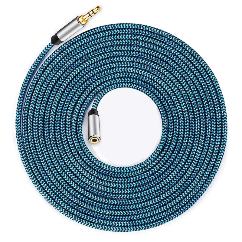 Hftywy AUX Extension Cable 12 ft 3.5mm Male to Female Stereo Audio Extension Cable Headphone Extension Cable Compatible for iPhone, iPad, Smartphones, Tablets, Media Players