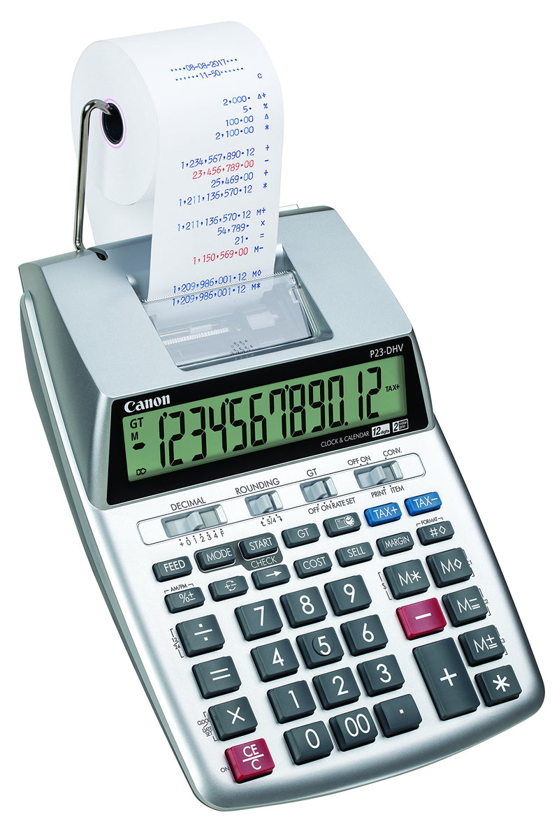 Canon P23-DHV-3 Printing Calculator with Double Check Function, Tax Calculation and Currency Conversion 1 PK